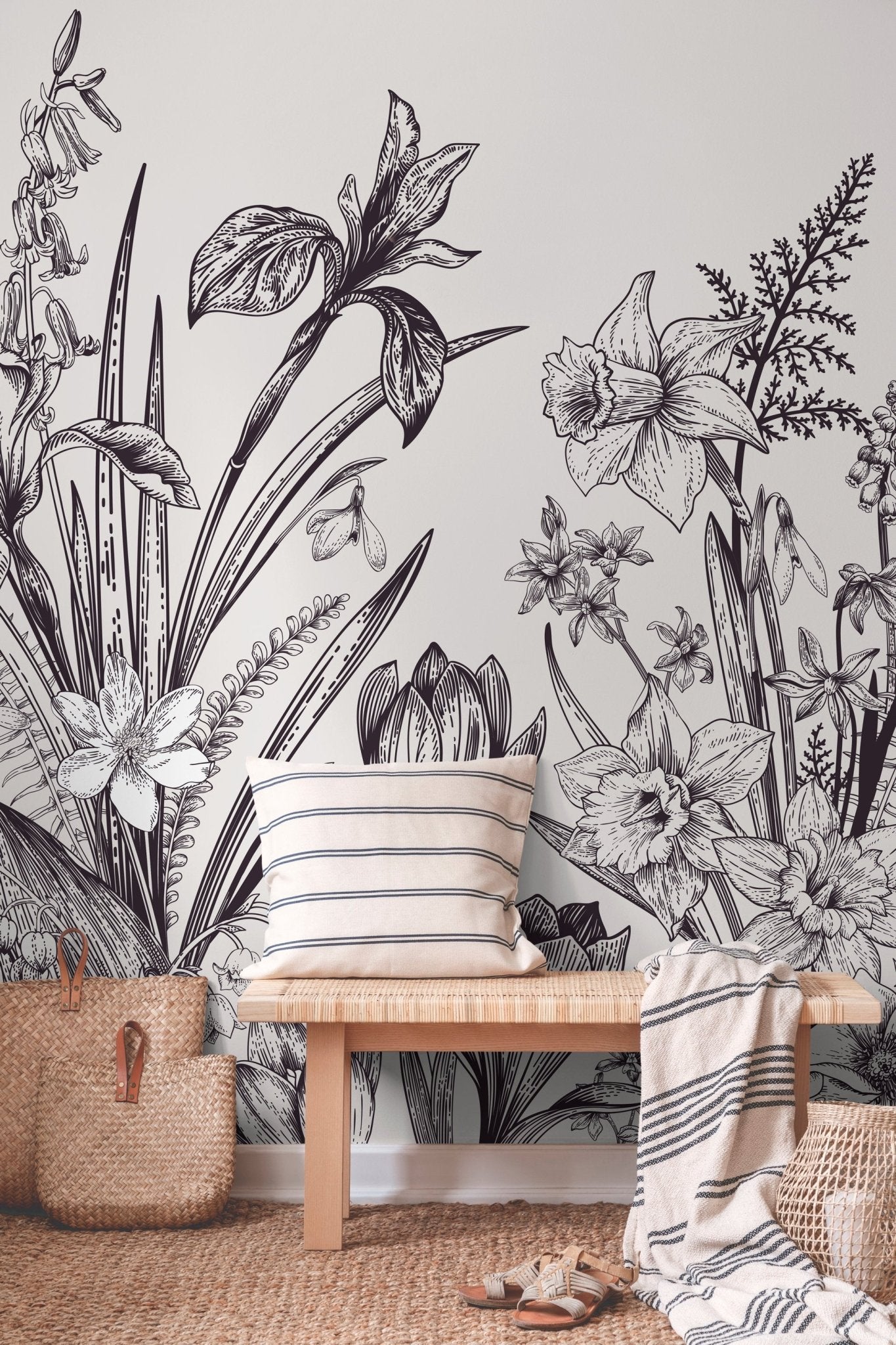 Botanical Illustration Wallpaper - C049 - WallTrend