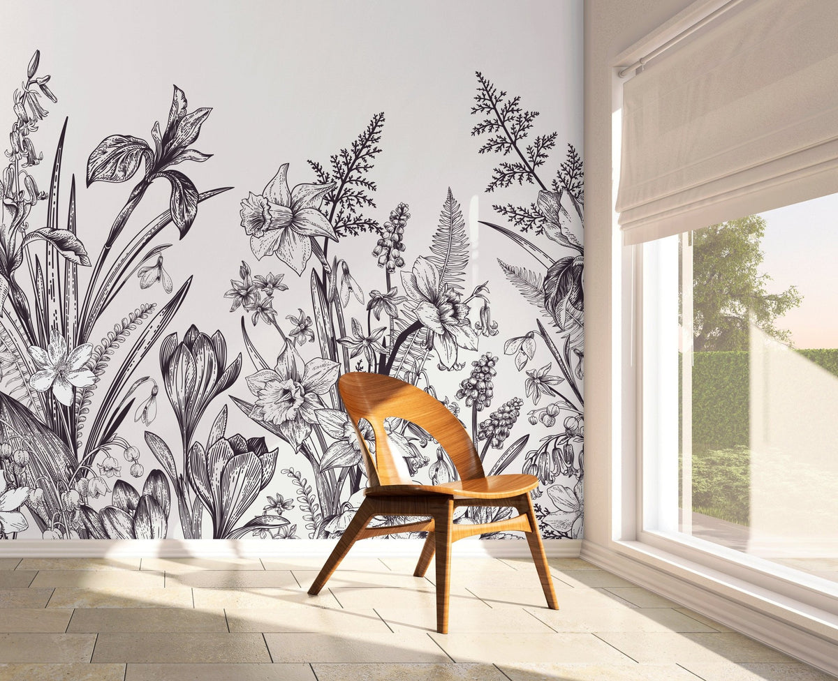 Botanical Illustration Wallpaper - C049 - WallTrend