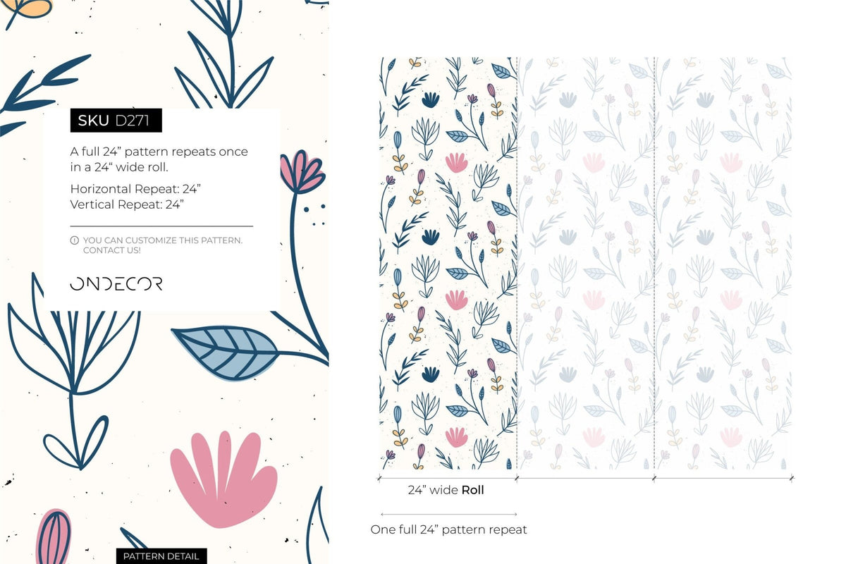 Botanical Illustration Wallpaper - D271 - WallTrend