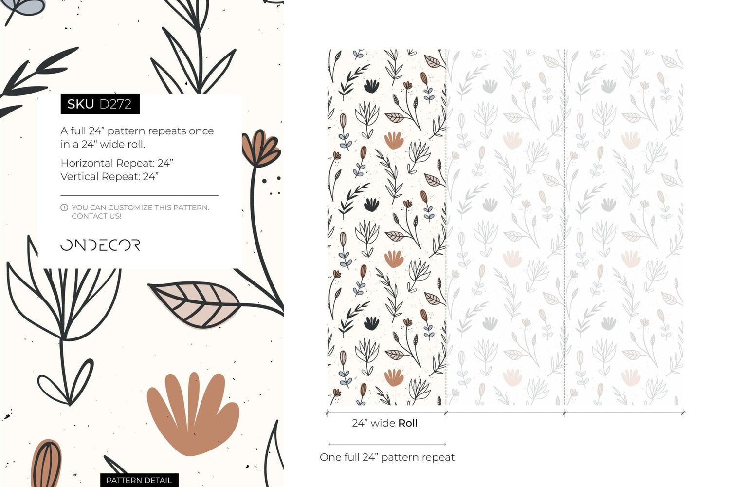 Botanical Illustration Wallpaper - D272 - WallTrend