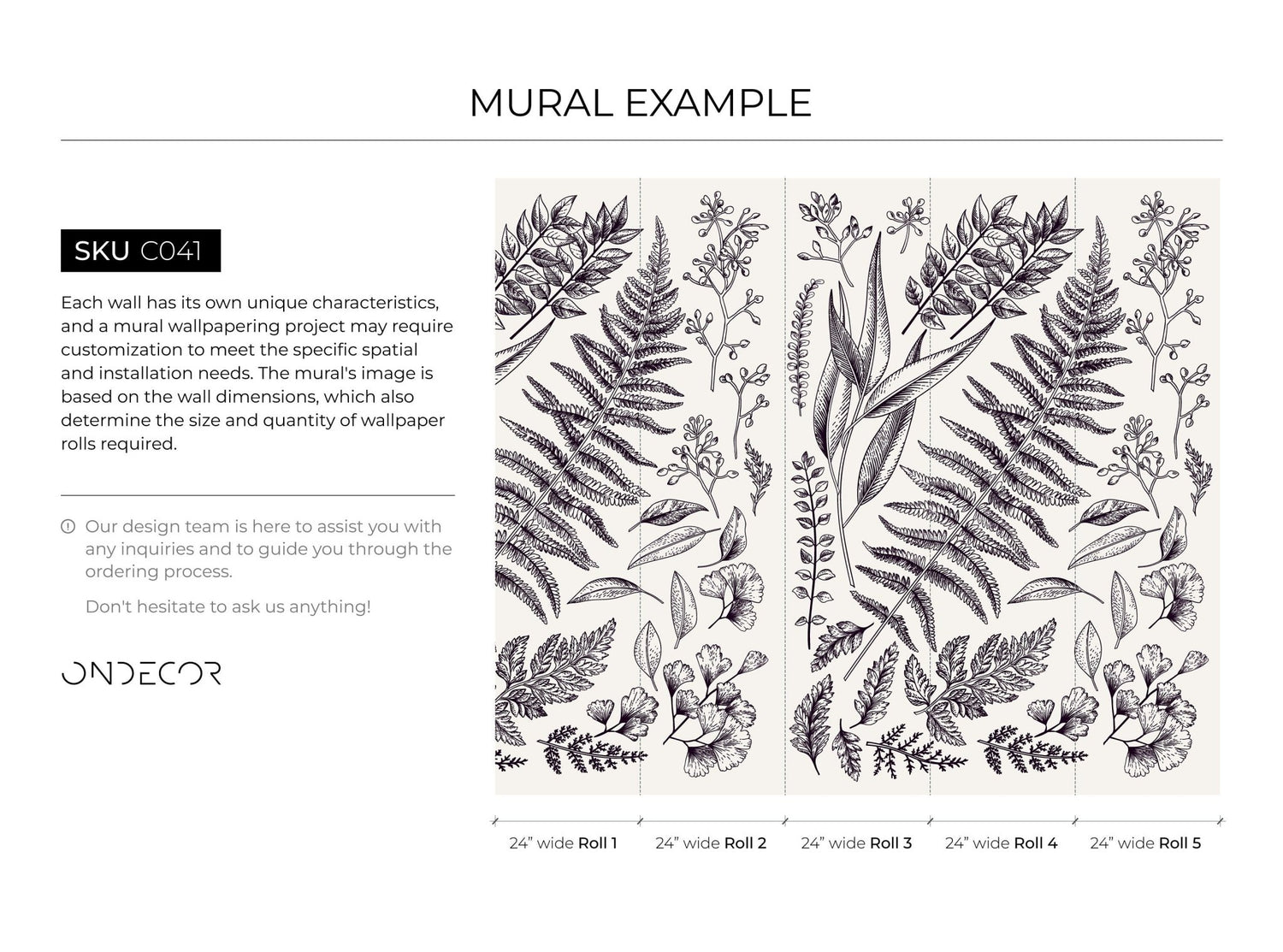 Botanical Illustrations Wallpaper - C041 - WallTrend