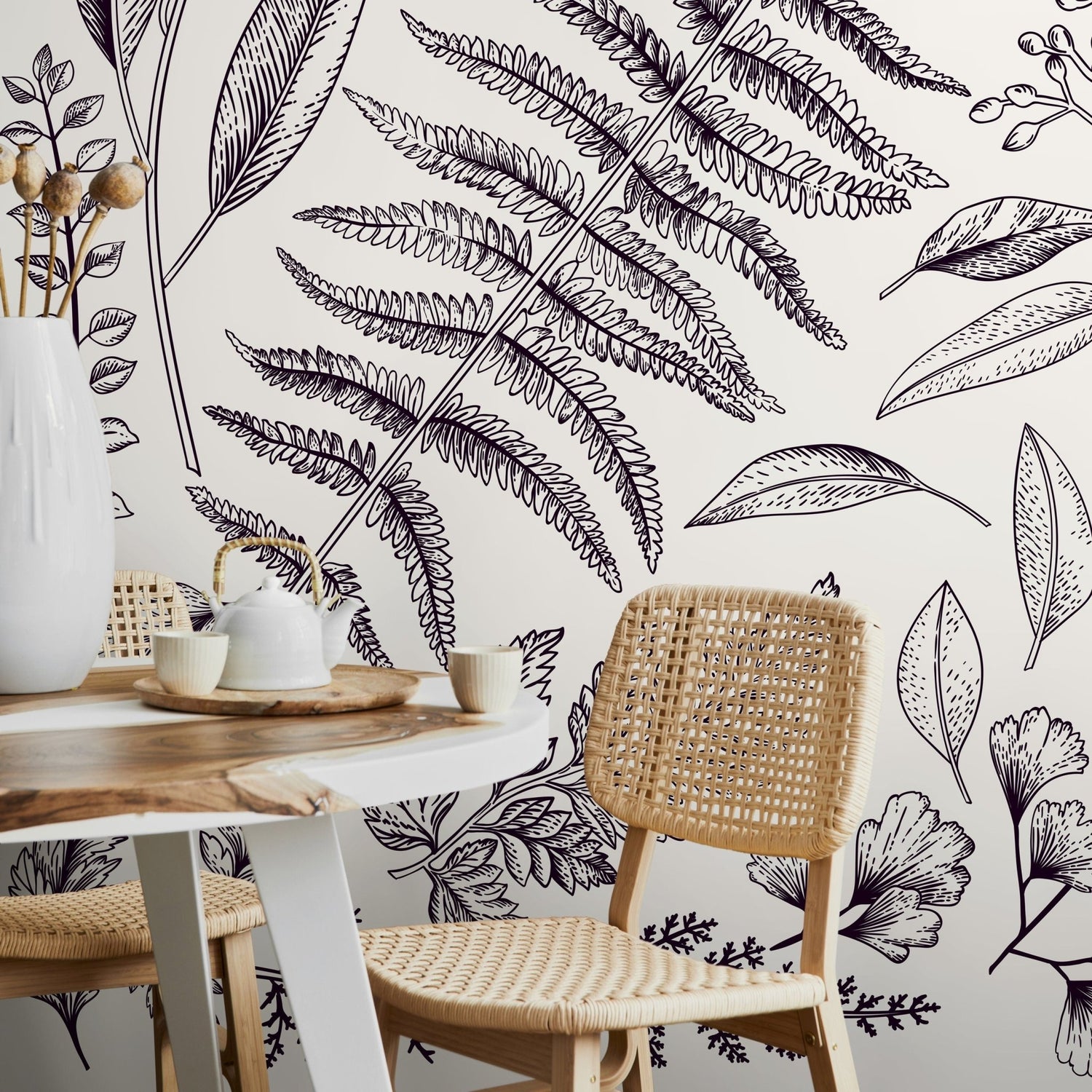 Botanical Illustrations Wallpaper - C041 - WallTrend