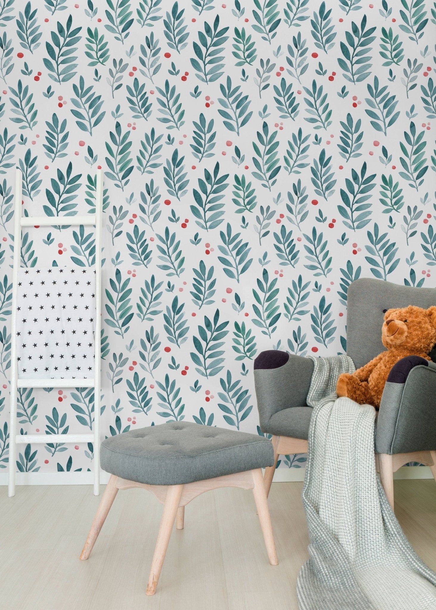 Botanical Leaf Harmony Wallpaper - B082 - WallTrend