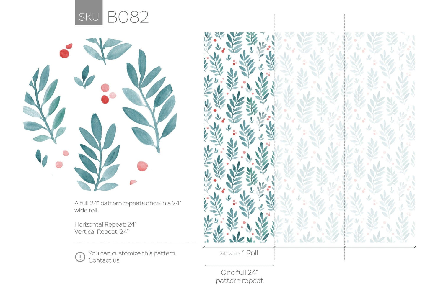 Botanical Leaf Harmony Wallpaper - B082 - WallTrend