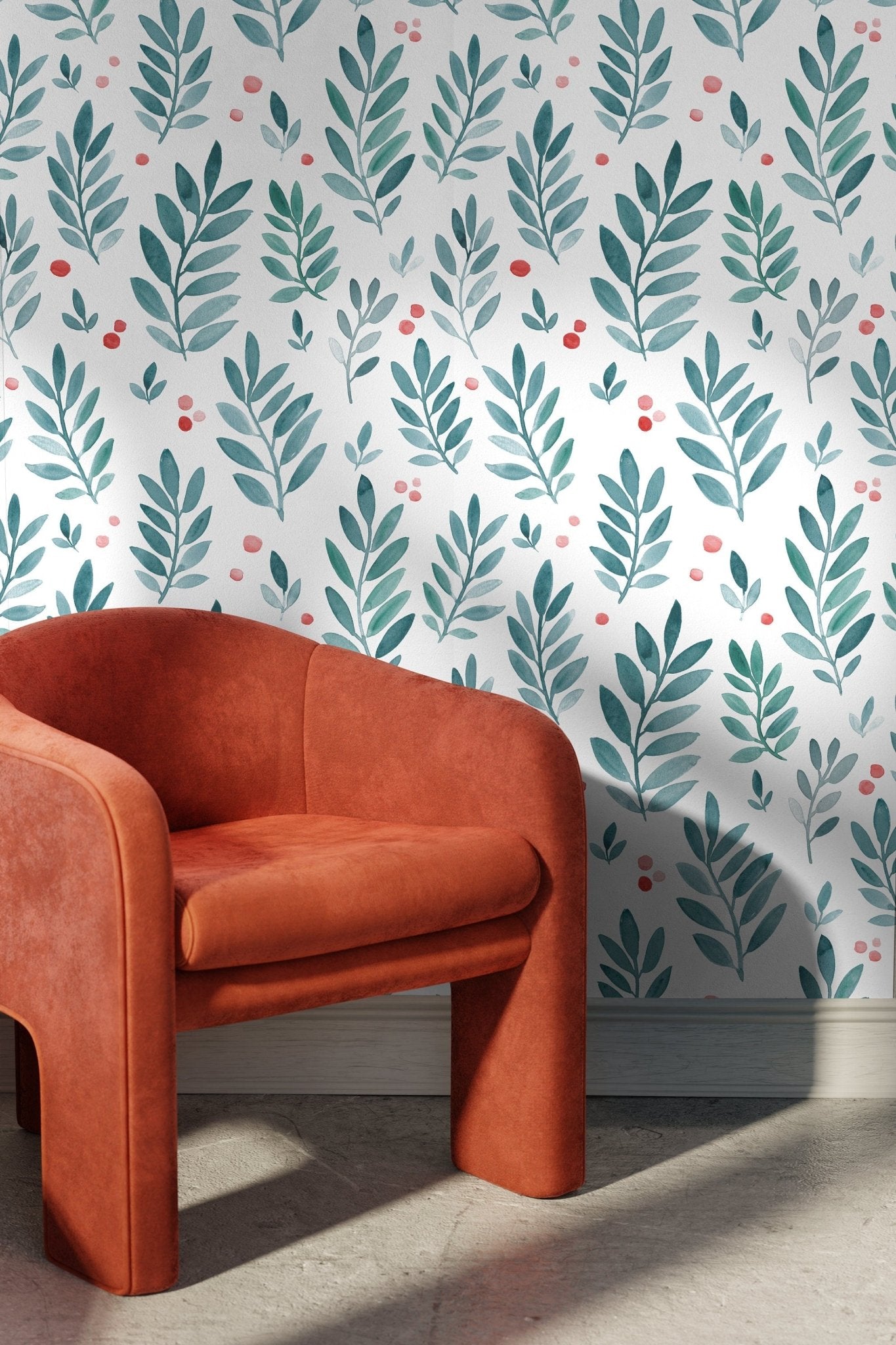 Botanical Leaf Harmony Wallpaper - B082 - WallTrend