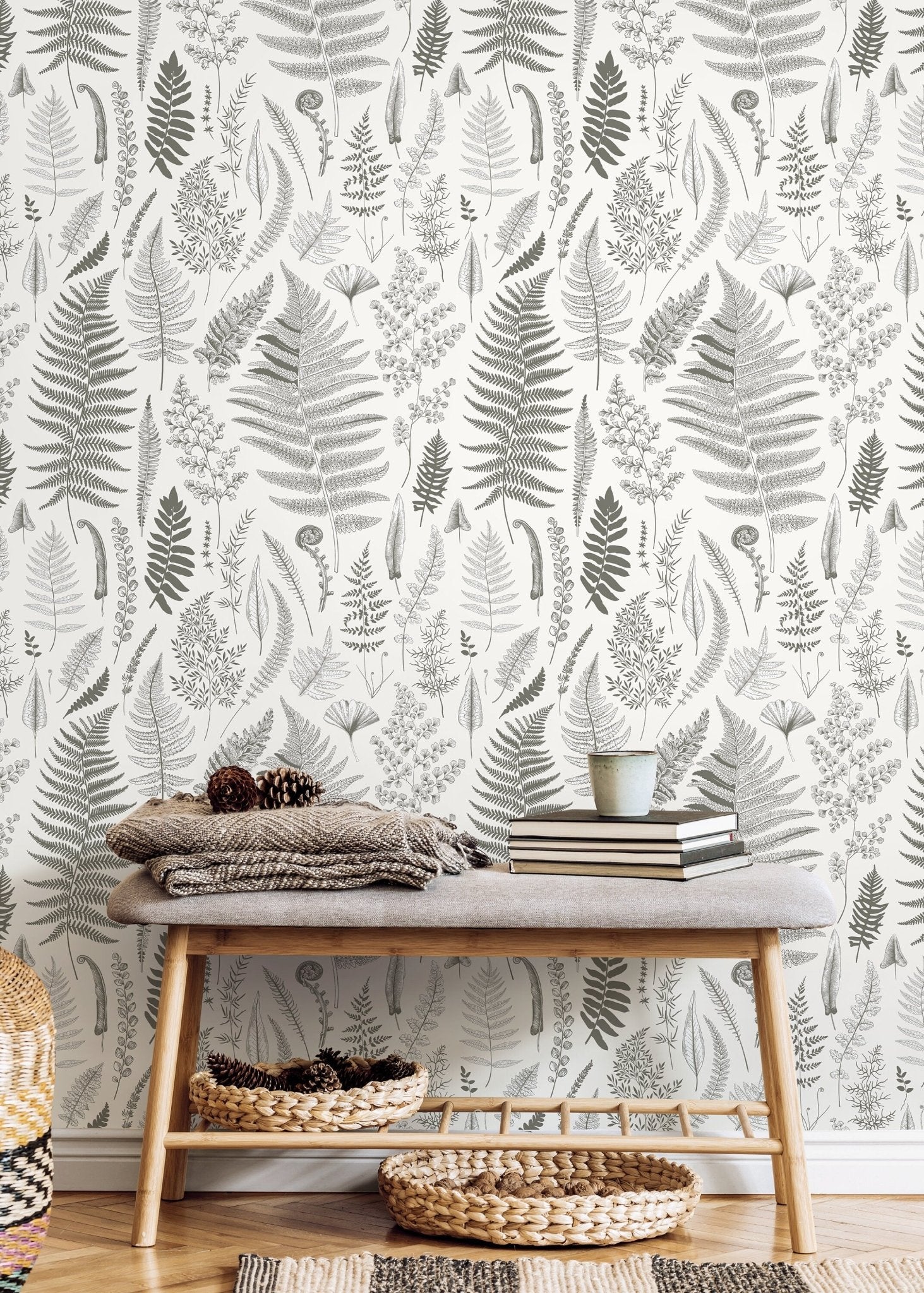 Botanical Leaf Impressions Wallpaper - D066 - WallTrend