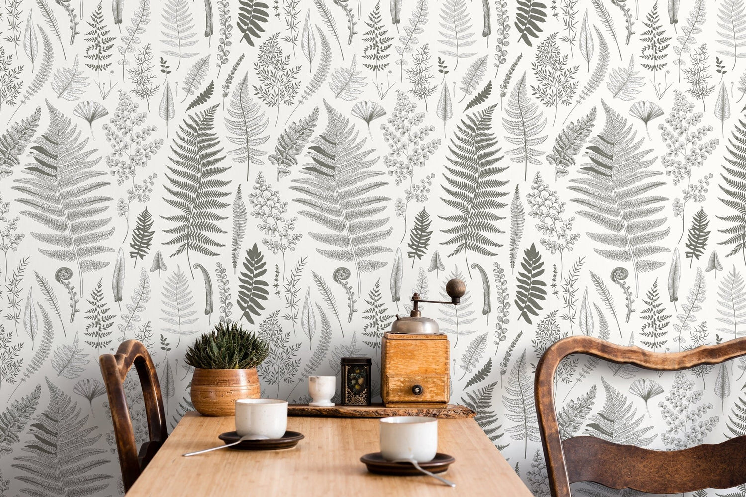 Botanical Leaf Impressions Wallpaper - D066 - WallTrend