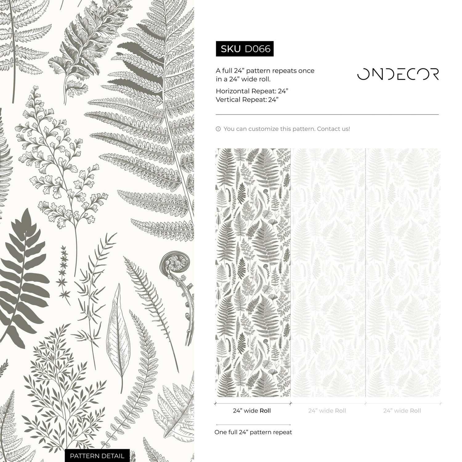 Botanical Leaf Impressions Wallpaper - D066 - WallTrend