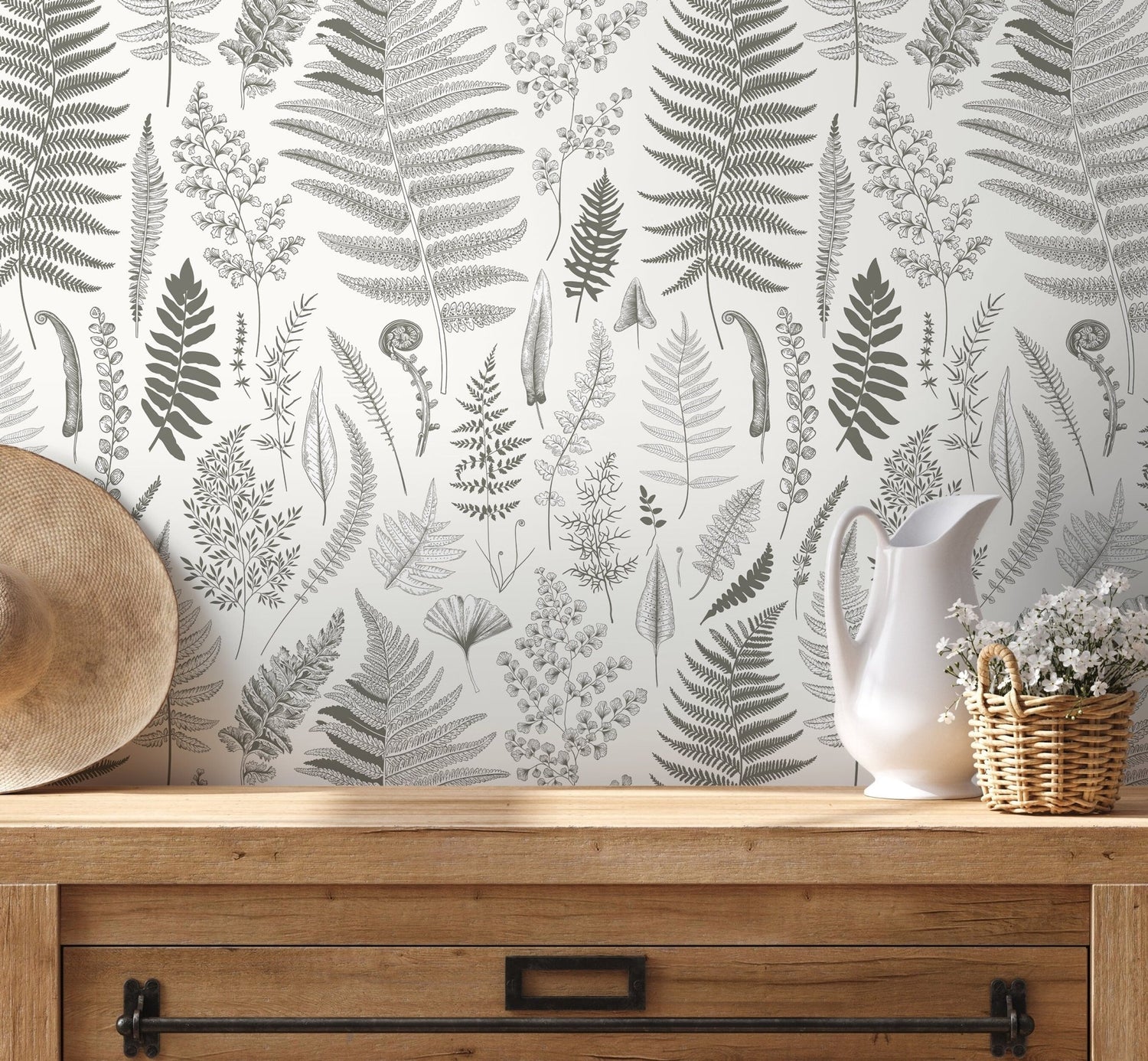 Botanical Leaf Impressions Wallpaper - D066 - WallTrend