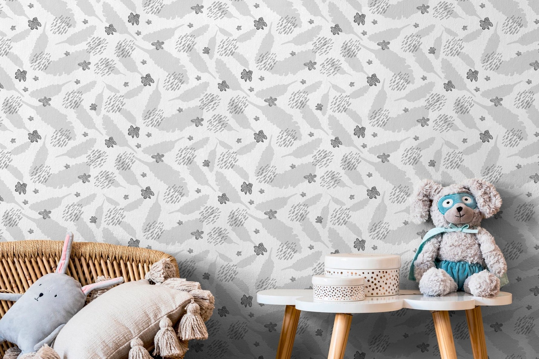 Botanical Leaves and Butterflies Wallpaper - X005 - WallTrend