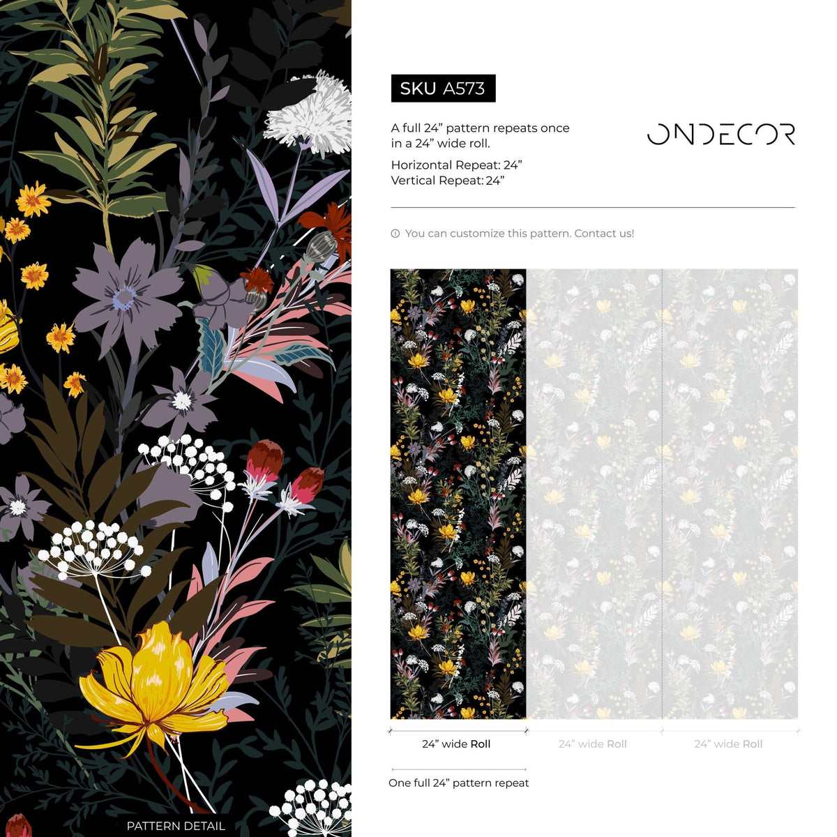 Botanical Midnight Garden Wallpaper - A573 - WallTrend