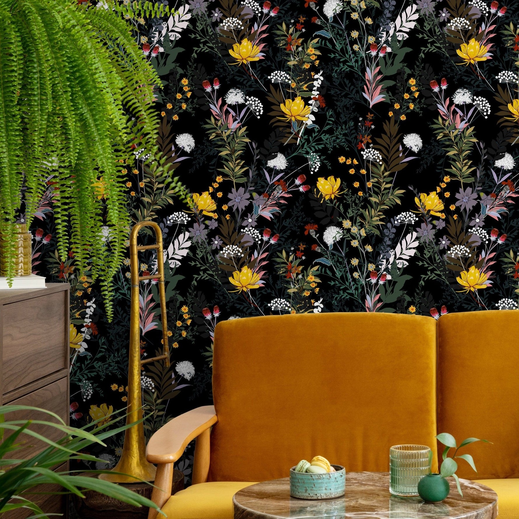 Botanical Midnight Garden Wallpaper - A573 - WallTrend