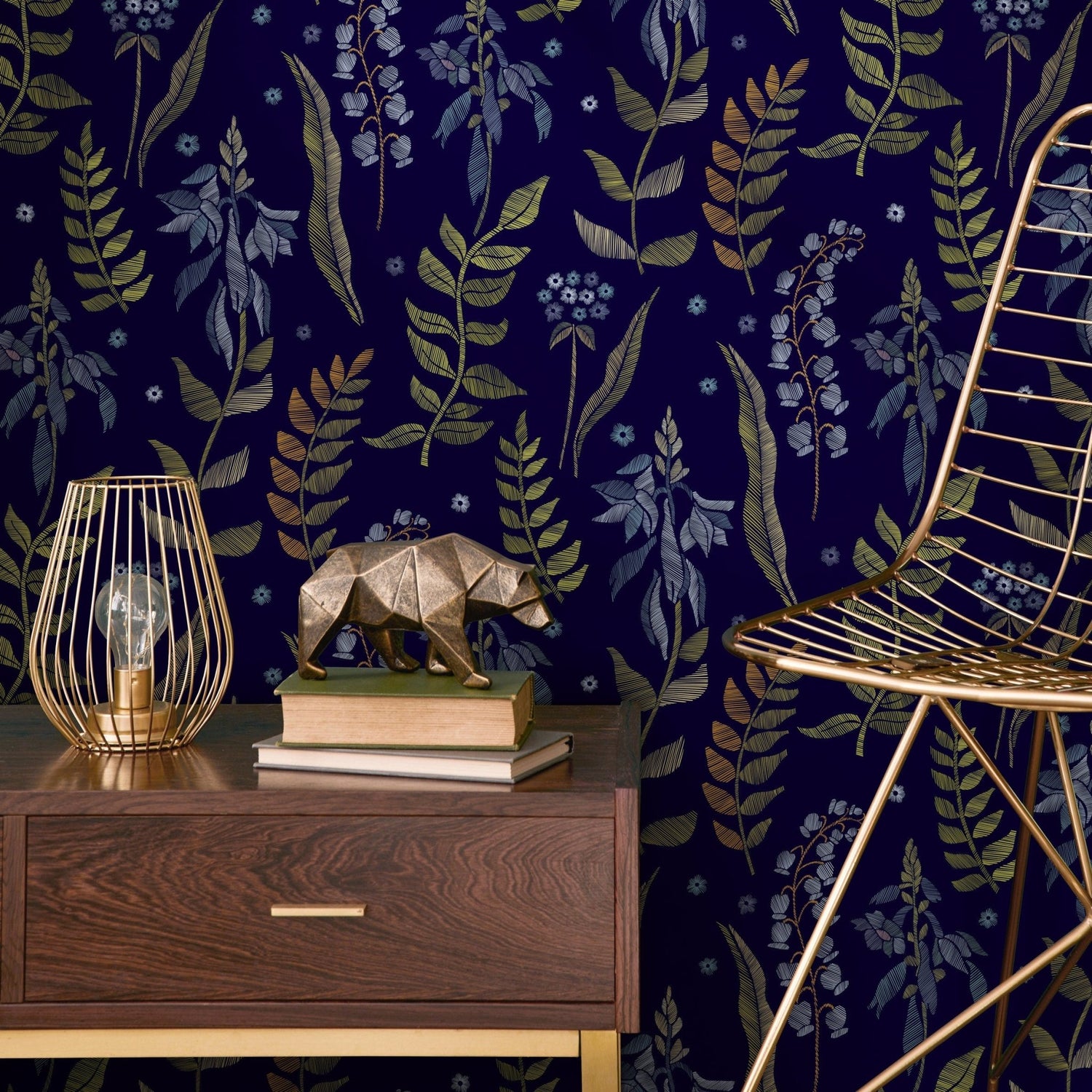 Botanical Midnight Serenade Wallpaper - B535 - WallTrend