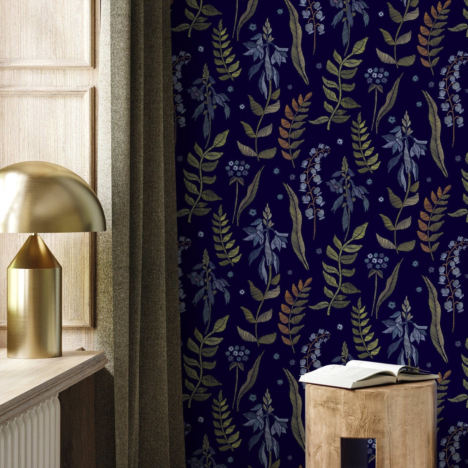 Botanical Midnight Serenade Wallpaper - B535 - WallTrend