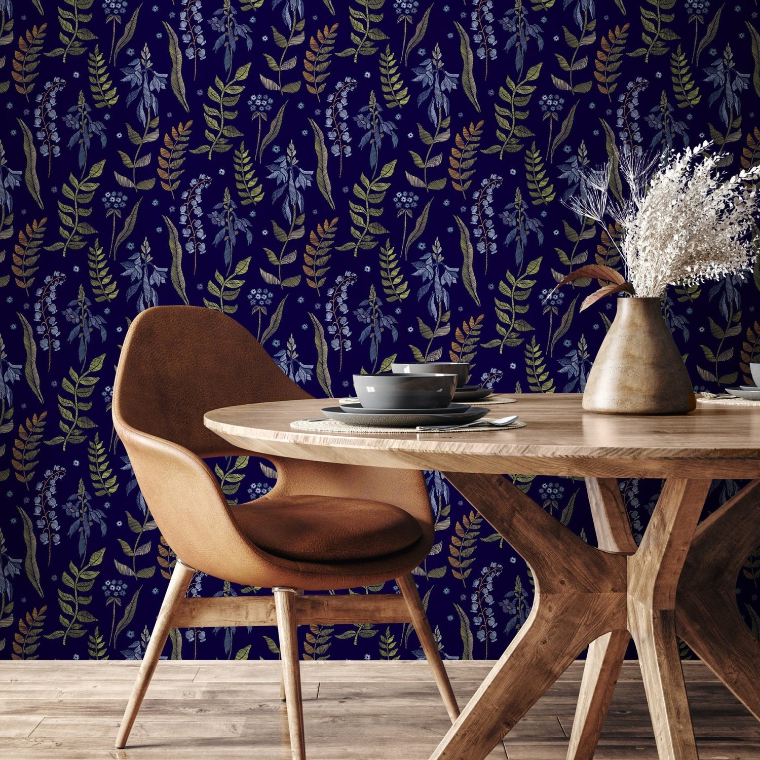 Botanical Midnight Serenade Wallpaper - B535 - WallTrend