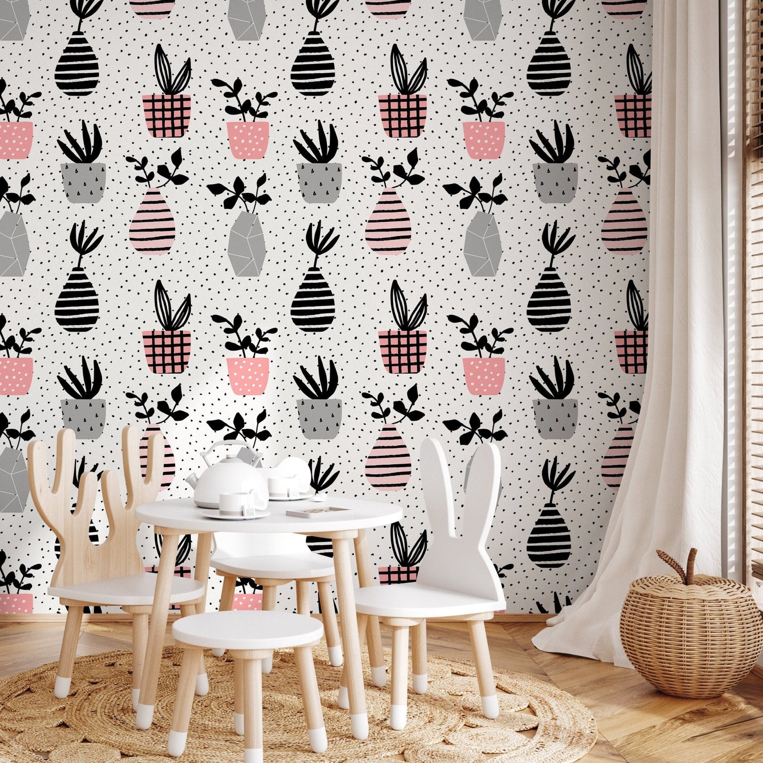 Botanical Pots Wallpaper - A253 - WallTrend