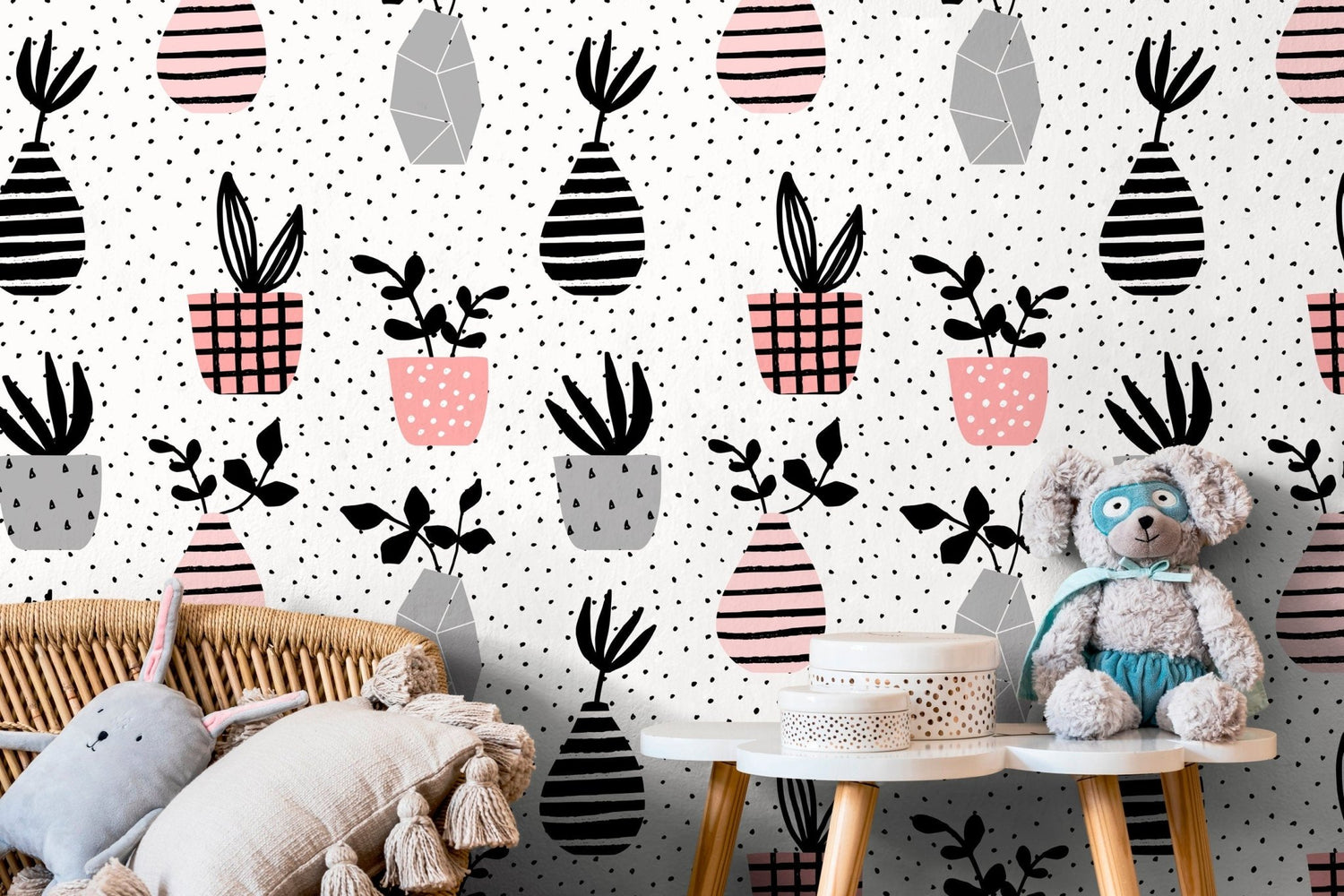 Botanical Pots Wallpaper - A253 - WallTrend