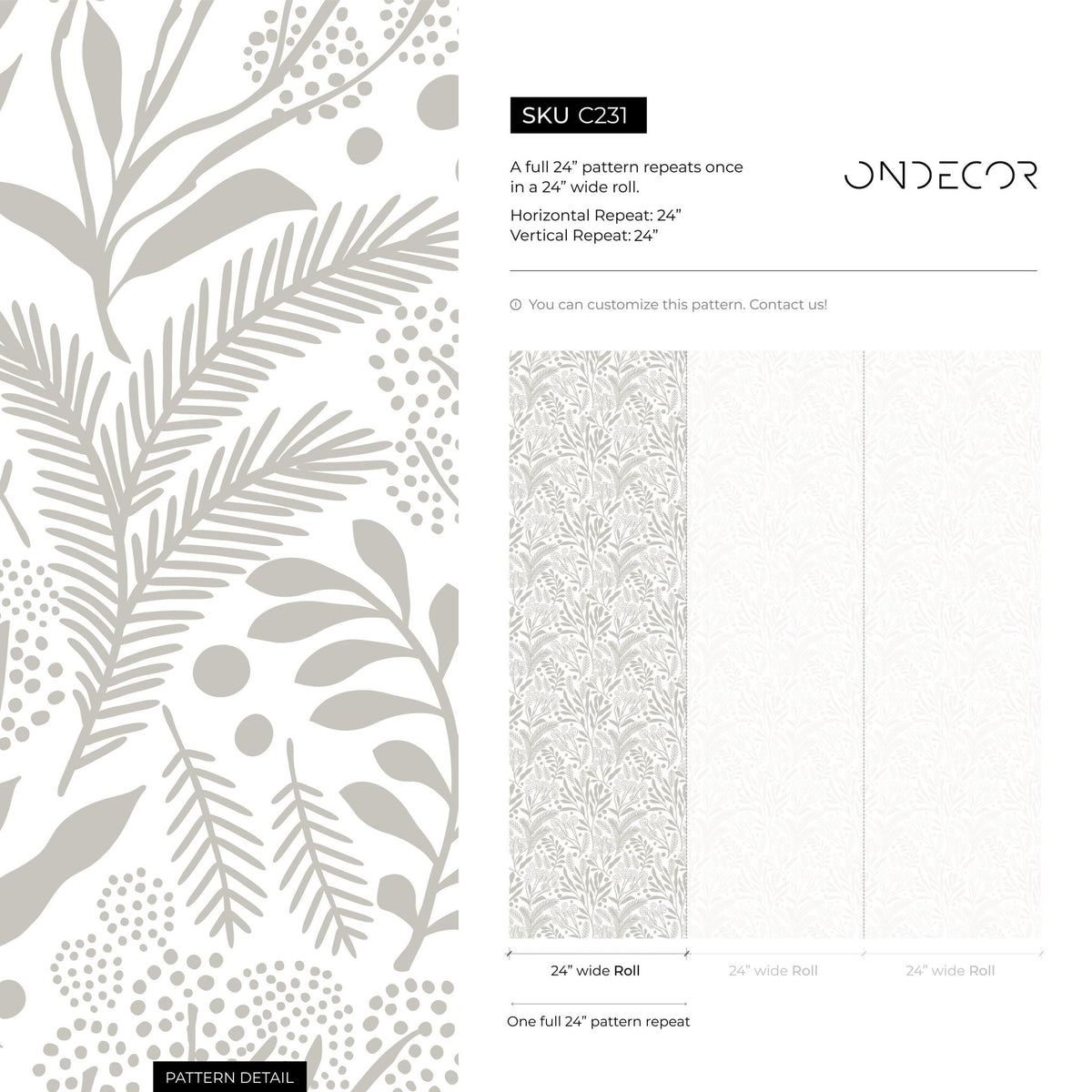 Botanical Serenity Wallpaper - C231 - WallTrend