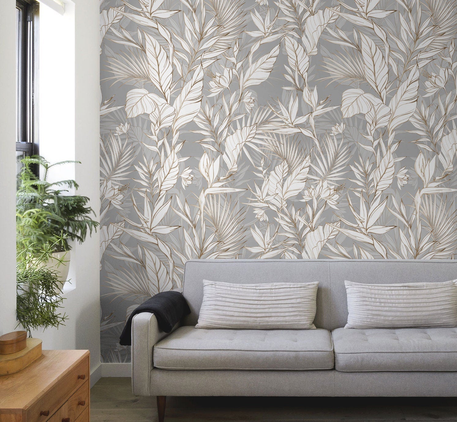 Botanical Serenity Wallpaper - C403 - WallTrend