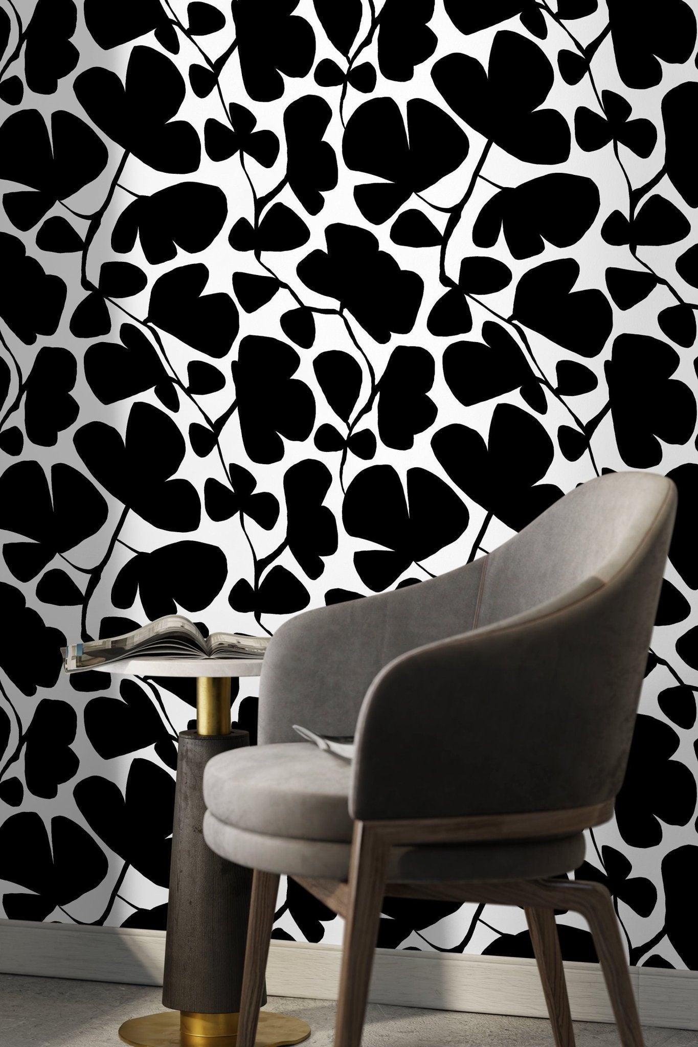 Botanical Silhouette Wallpaper - C682 - WallTrend