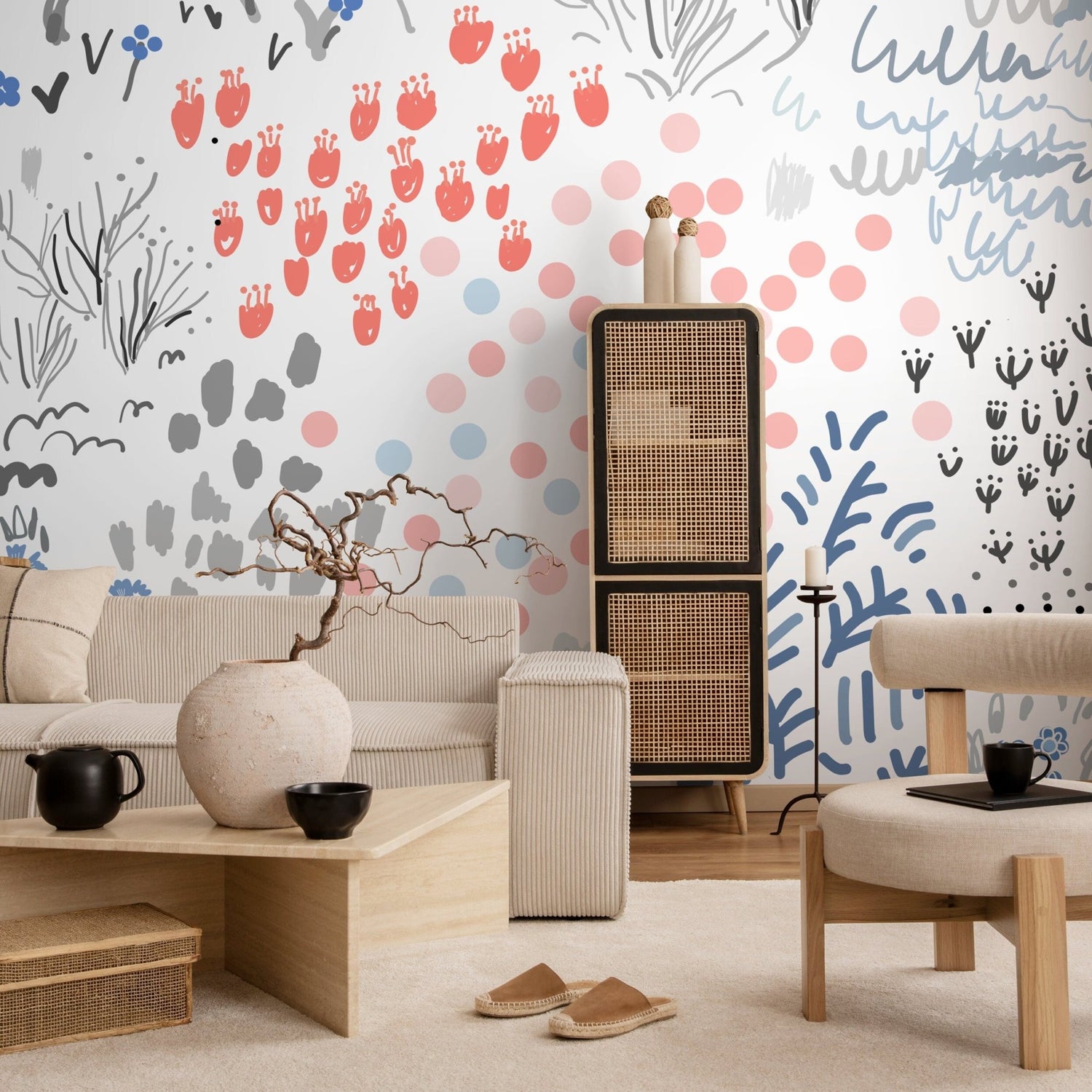 Botanical Sketch Wallpaper - A719 - WallTrend