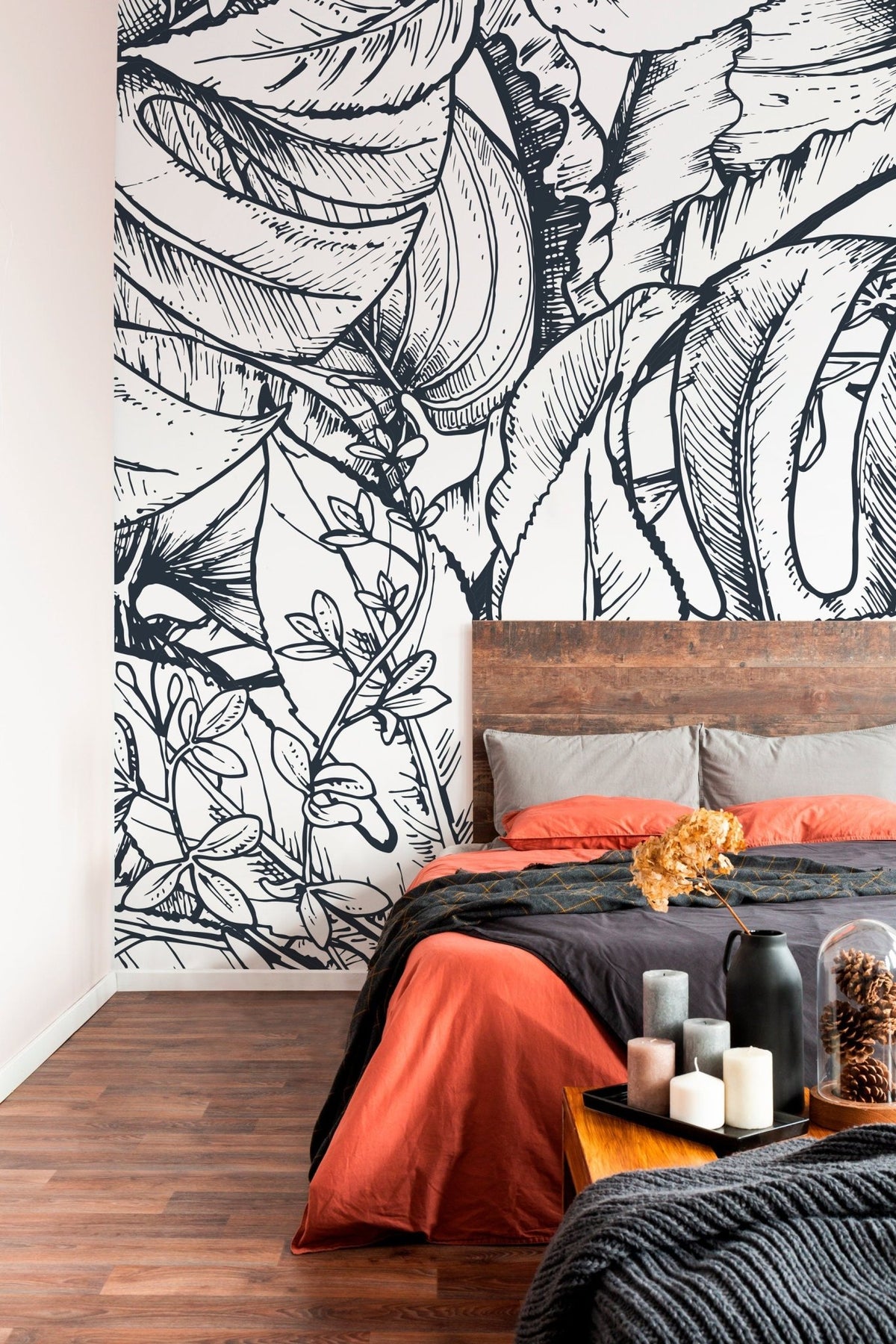 Botanical Sketch Wallpaper - B393 - WallTrend