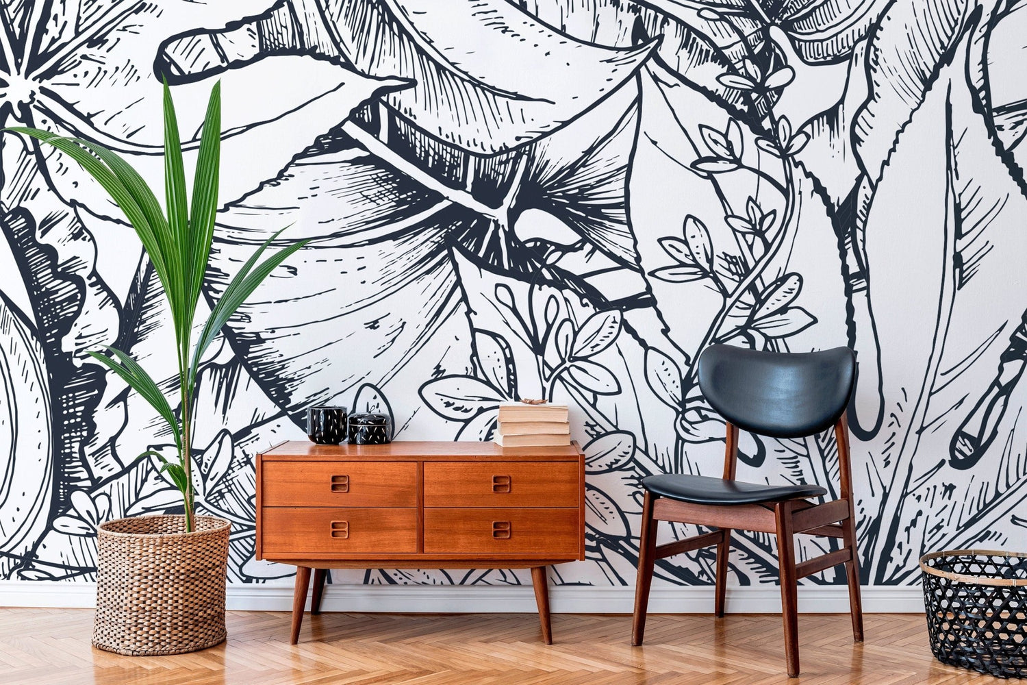 Botanical Sketch Wallpaper - B393 - WallTrend