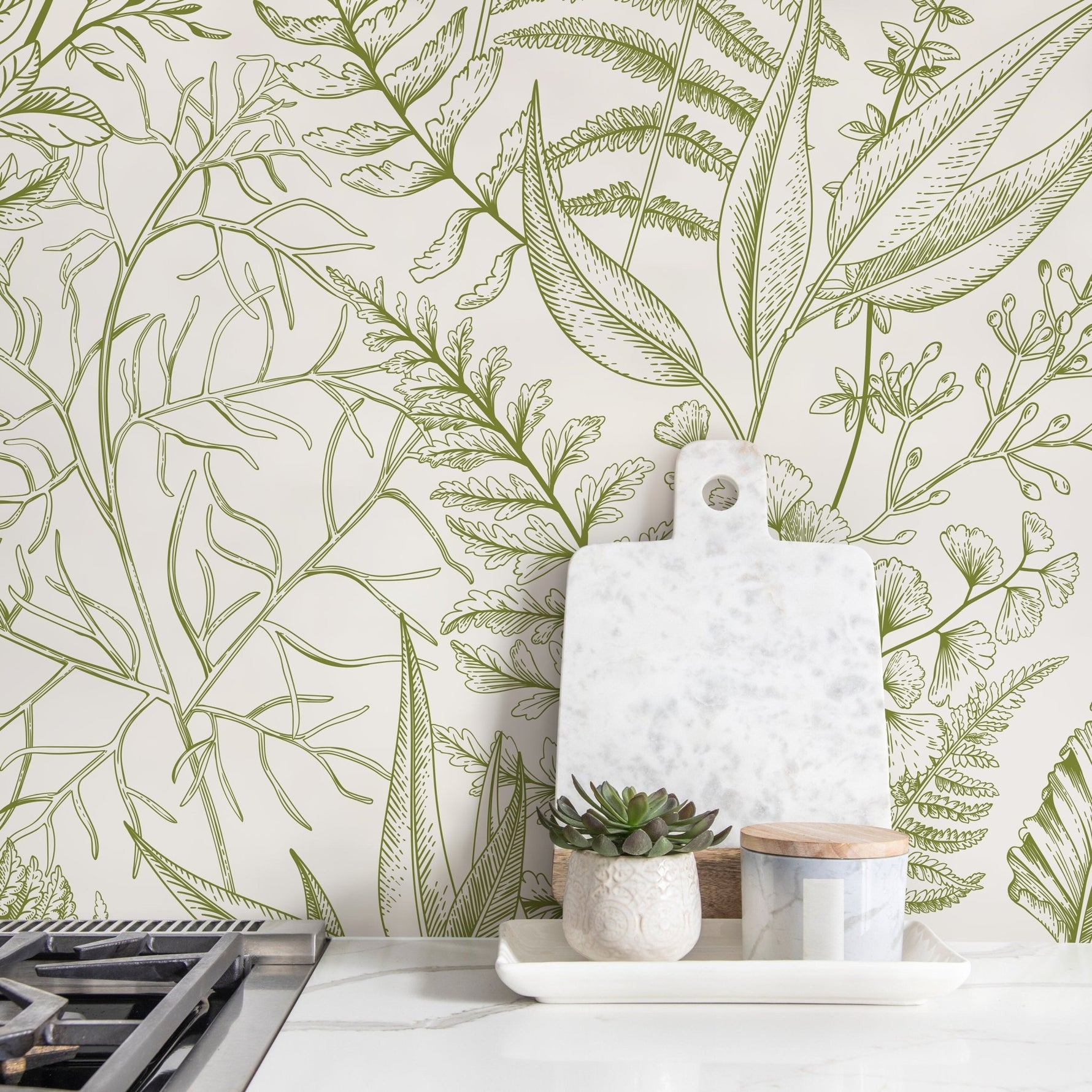 Botanical Sketch Wallpaper - C043 - WallTrend