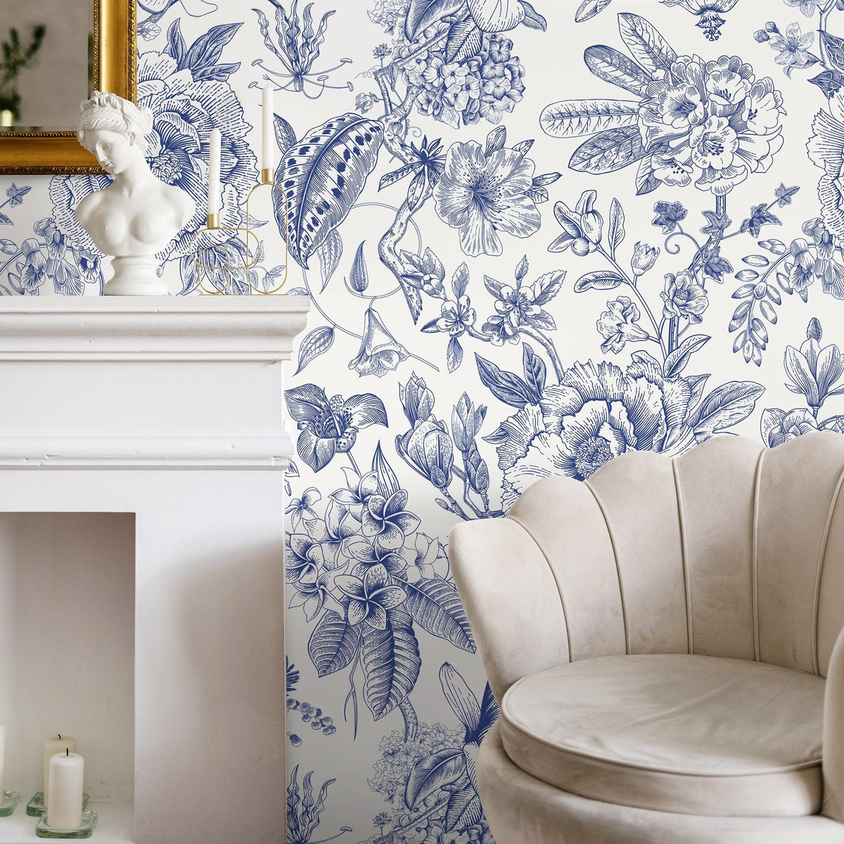 Botanical Sketch Wallpaper - C359 - WallTrend