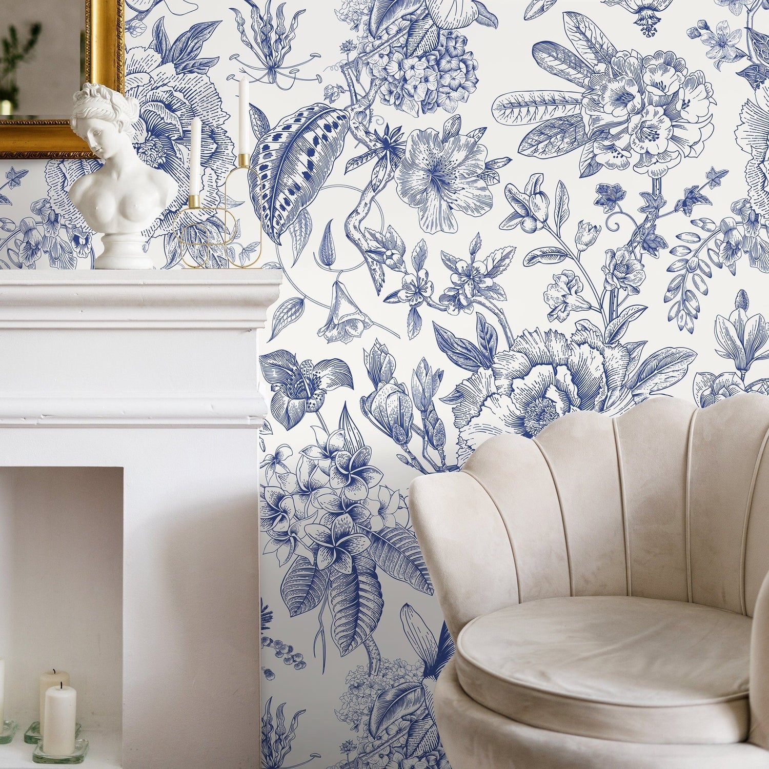 Botanical Sketch Wallpaper - C359 - WallTrend