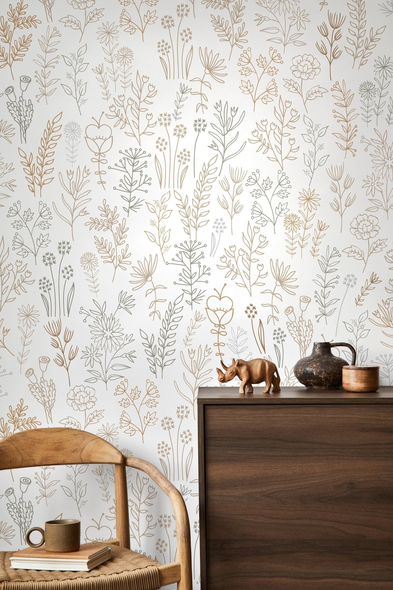 Botanical Sketch Wallpaper - D236 - WallTrend