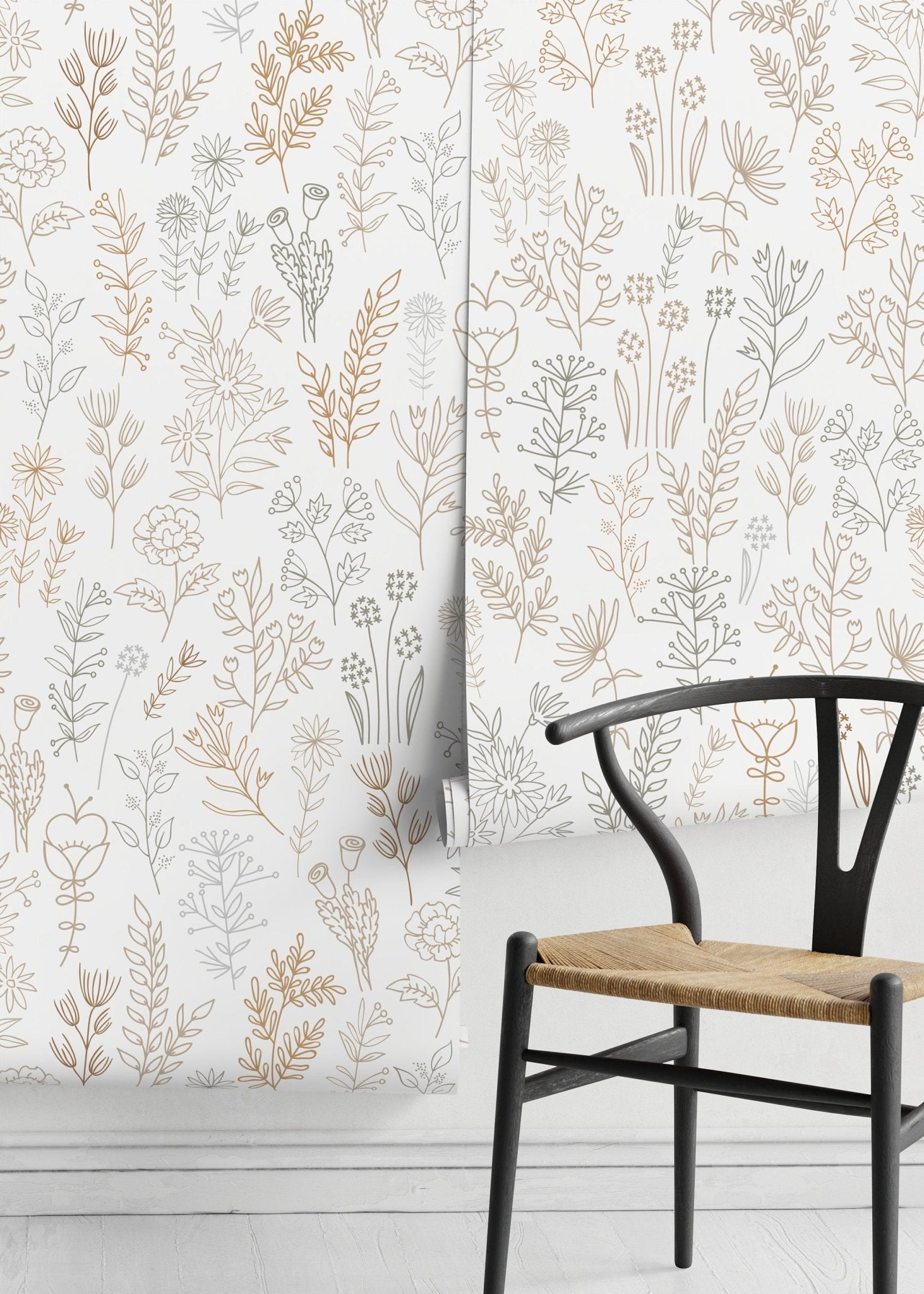 Botanical Sketch Wallpaper - D236 - WallTrend