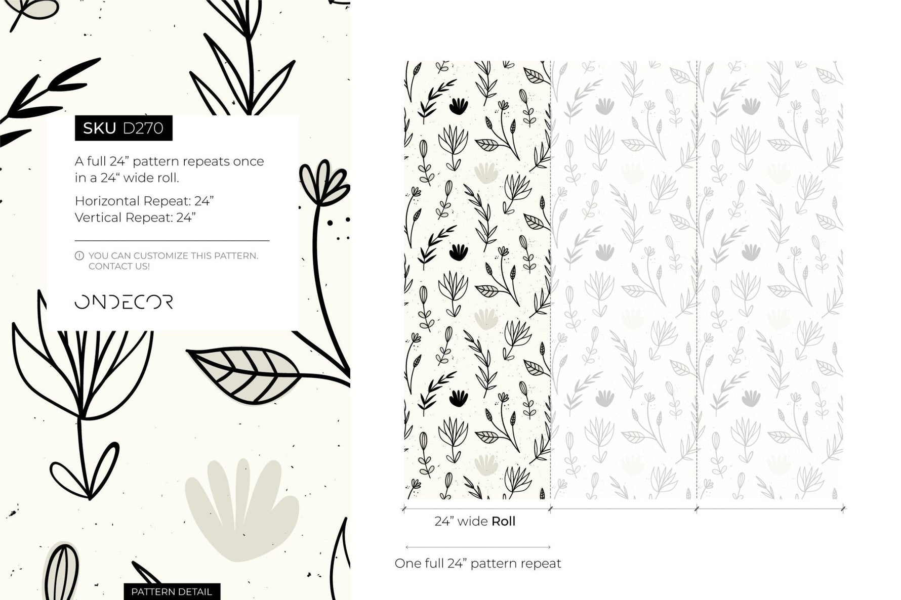 Botanical Sketch Wallpaper - D270 - WallTrend