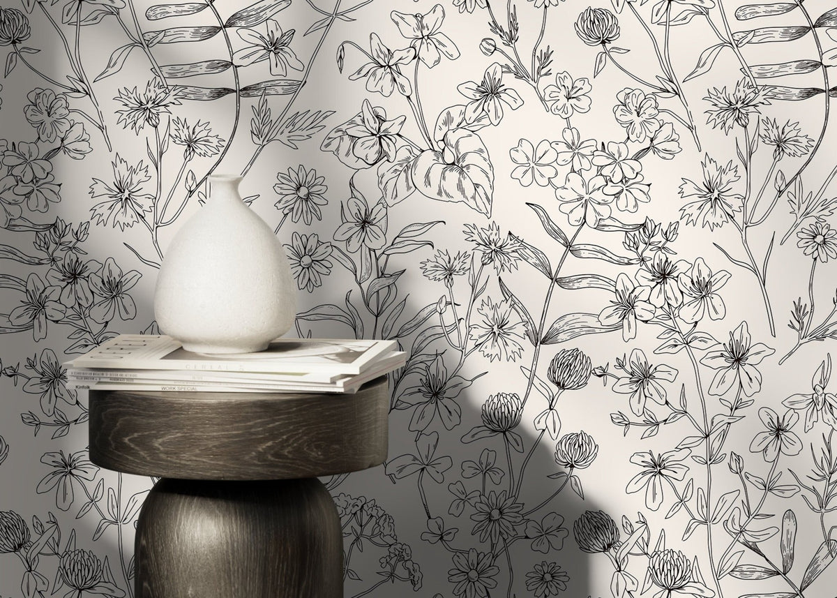 Botanical Sketch Wallpaper - D306 - WallTrend