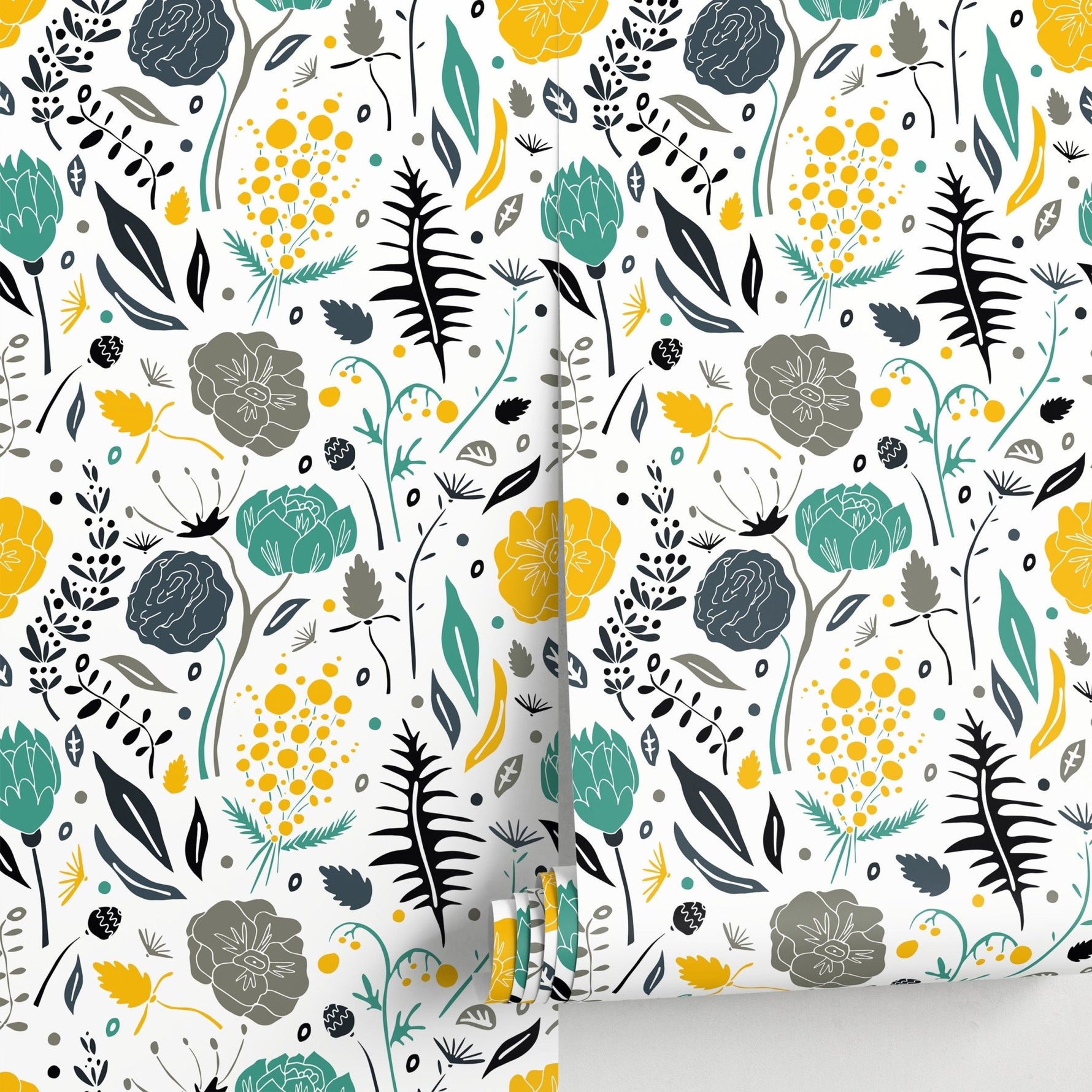 Botanical Spring Medley Wallpaper - A861 - WallTrend