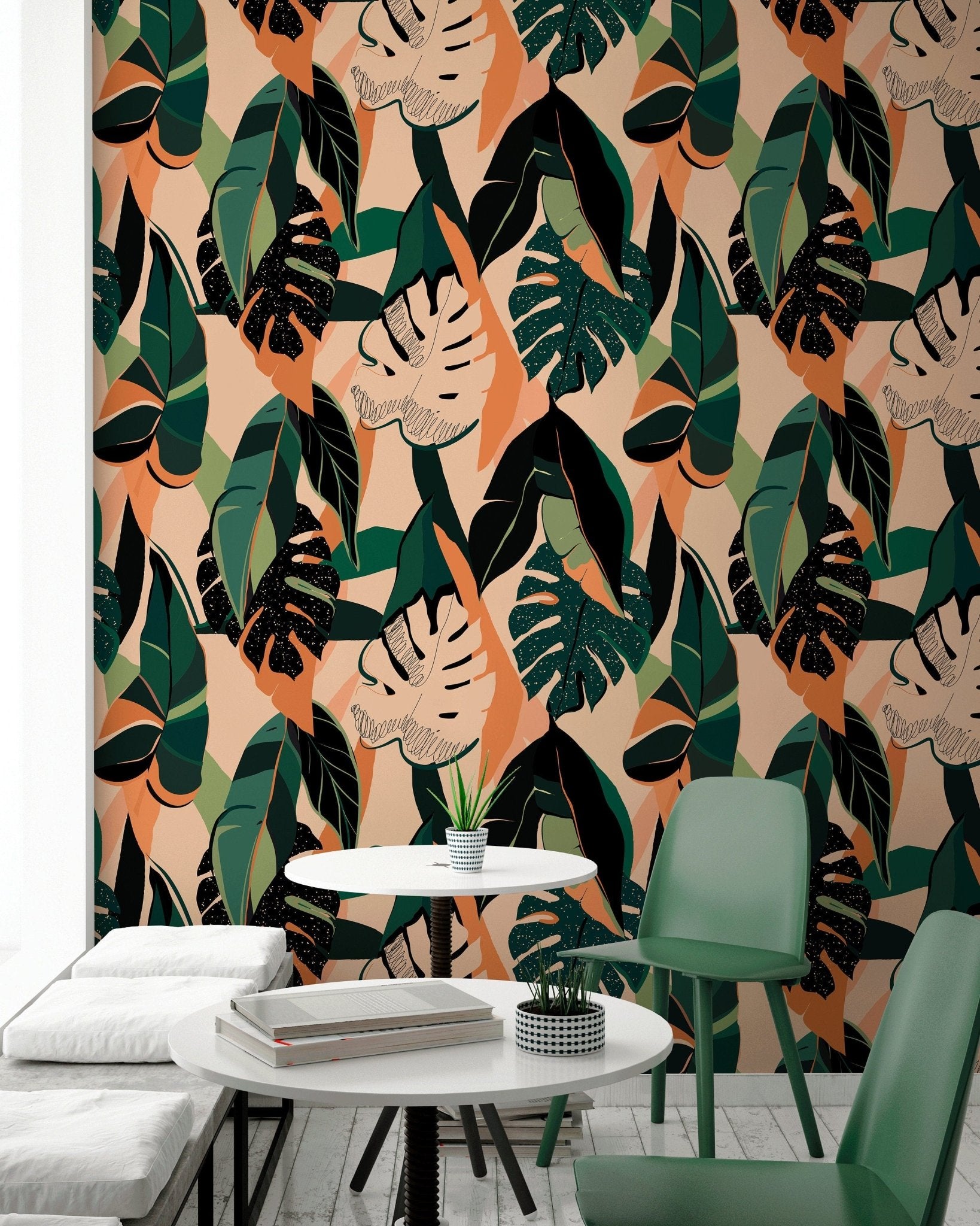 Botanical Tropical Foliage Wallpaper - B229 - WallTrend