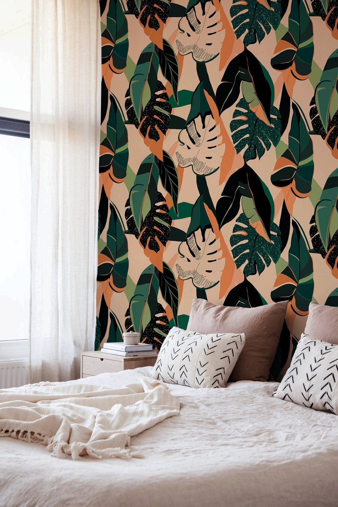 Botanical Tropical Foliage Wallpaper - B229 - WallTrend