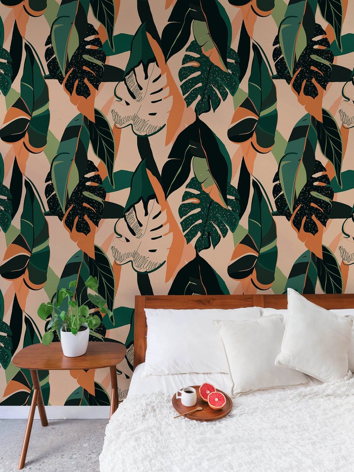 Botanical Tropical Foliage Wallpaper - B229 - WallTrend