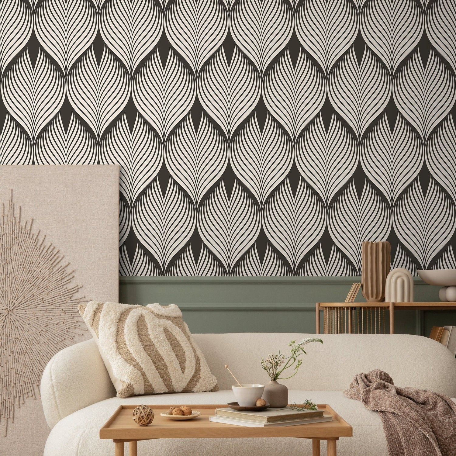 Brown Modern Wallpaper Abstract Peel and Stick and Traditional Wallpaper - D960 - WallTrend