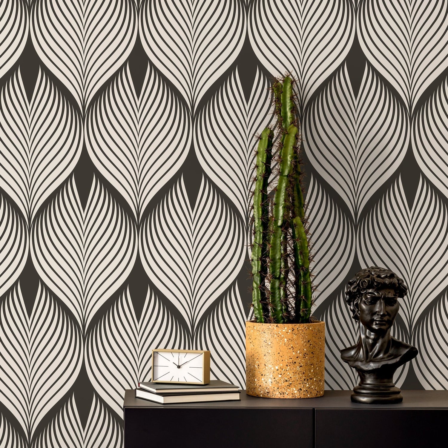 Brown Modern Wallpaper Abstract Peel and Stick and Traditional Wallpaper - D960 - WallTrend