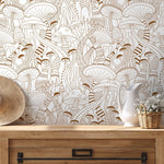 Brown Mushroom Wallpaper Modern Peel and Stick and Traditional Wallpaper - D811 - WallTrend