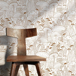 Brown Mushroom Wallpaper Modern Peel and Stick and Traditional Wallpaper - D811 - WallTrend