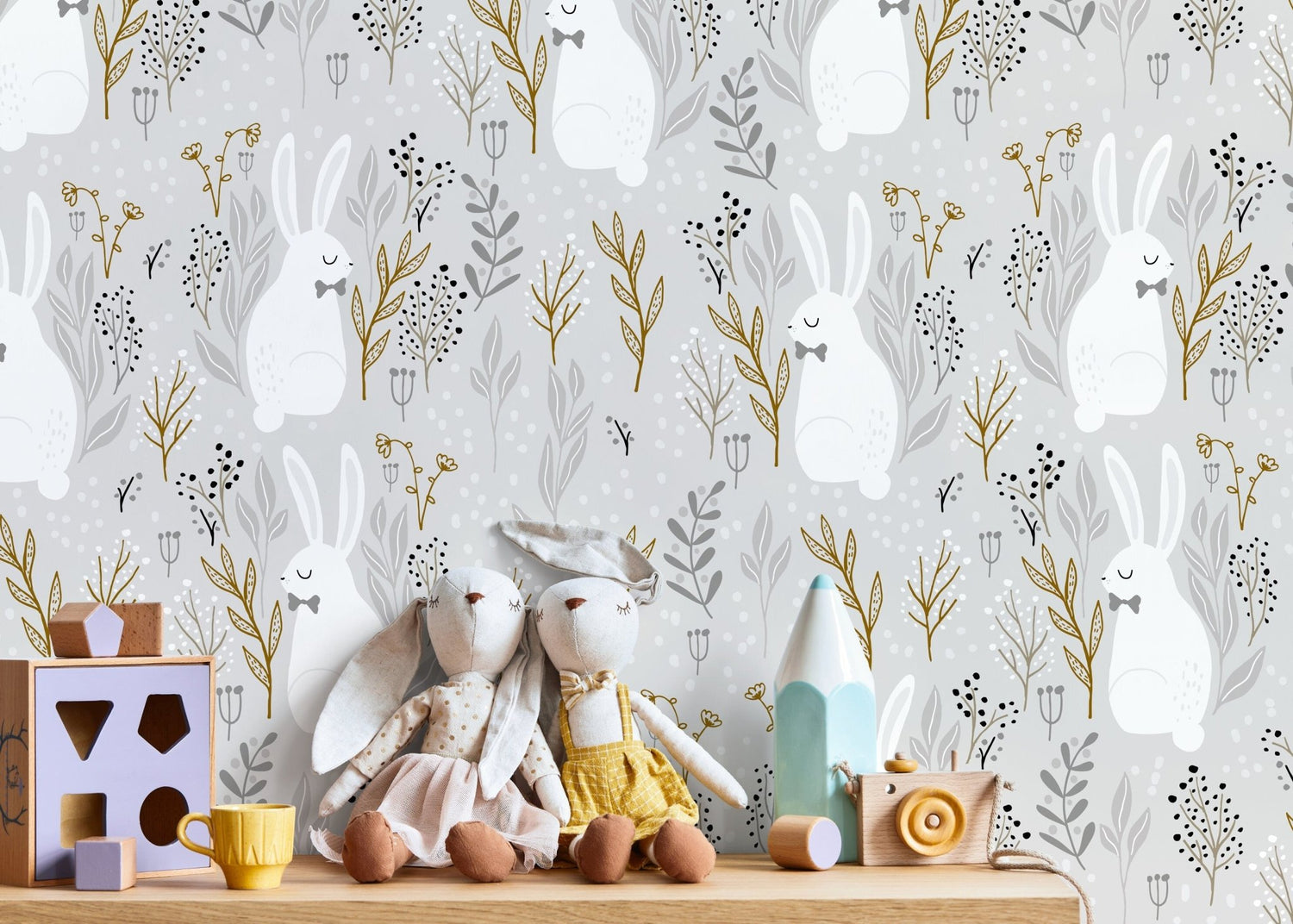 Bunny Meadow Wallpaper - D124 - WallTrend