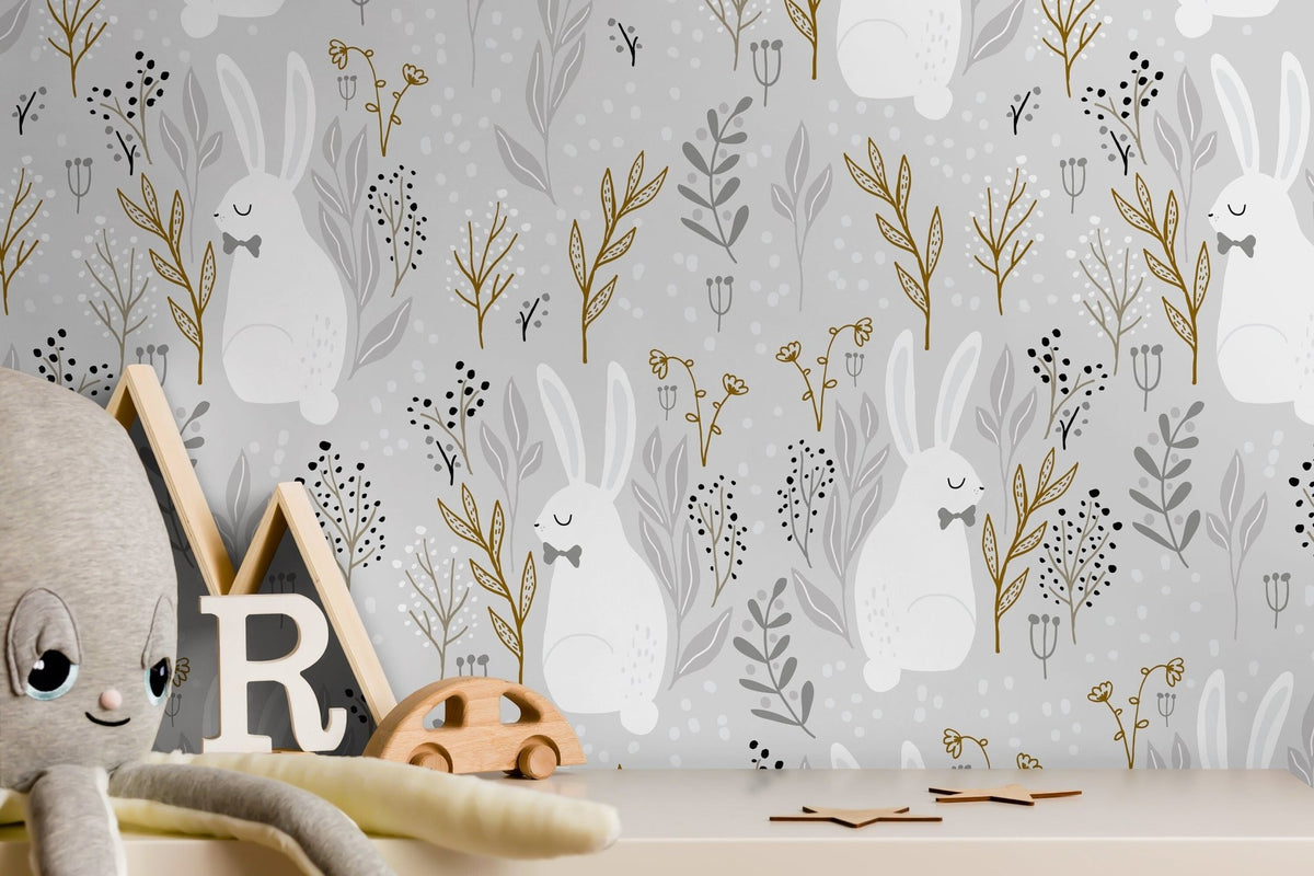 Bunny Meadow Wallpaper - D124 - WallTrend