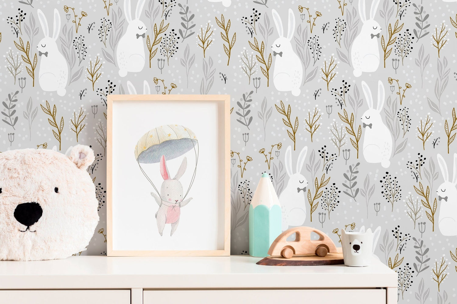 Bunny Meadow Wallpaper - D124 - WallTrend