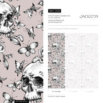 Butterfly and Skull Wallpaper Vintage Floral Wallpaper Peel and Stick and Traditional Wallpaper - D928 - WallTrend