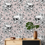 Butterfly and Skull Wallpaper Vintage Floral Wallpaper Peel and Stick and Traditional Wallpaper - D928 - WallTrend