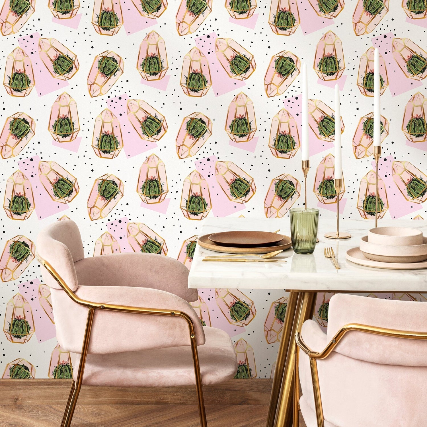 Cactus Crystal Gems Wallpaper - A267 - WallTrend