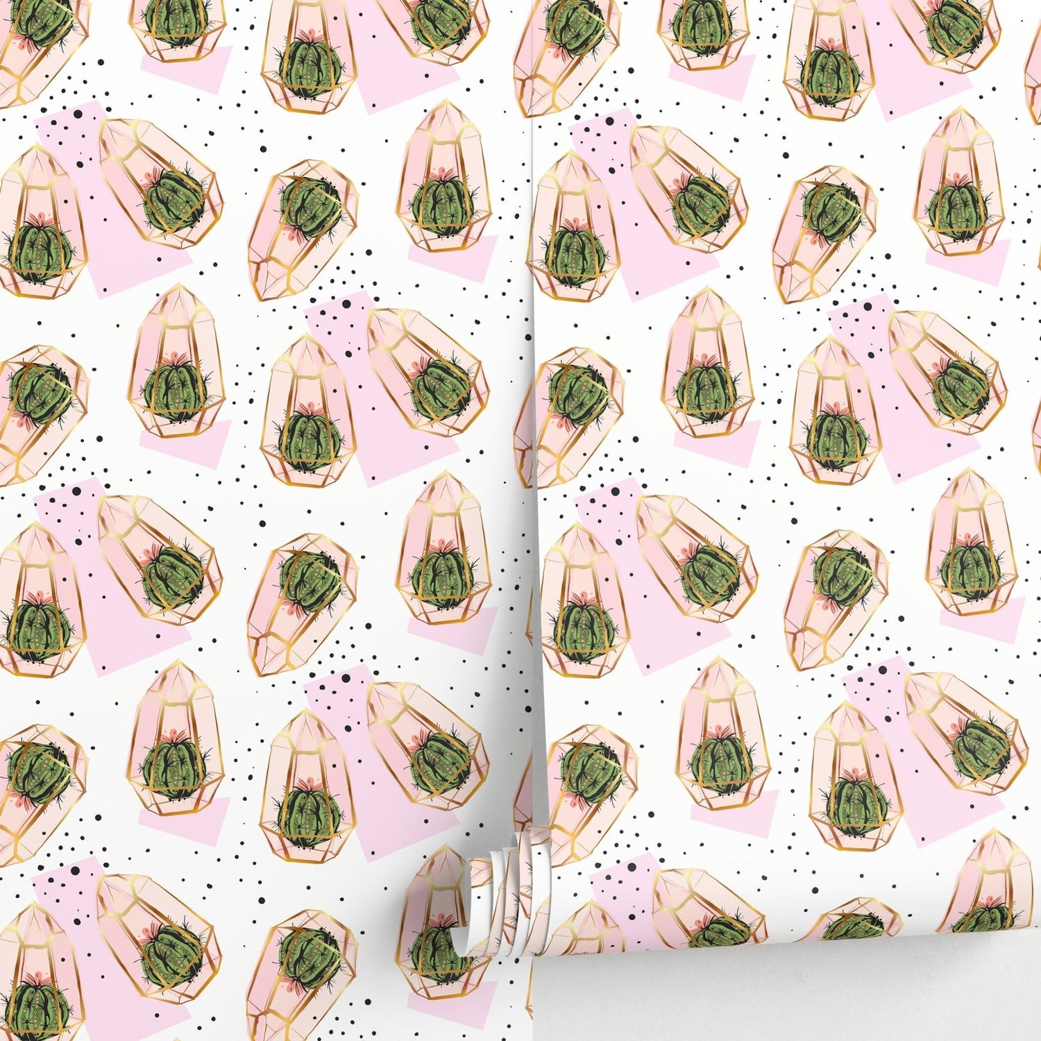 Cactus Crystal Gems Wallpaper - A267 - WallTrend