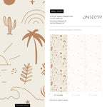 California Wallpaper Boho Minimalist Beach Cactus Peel and Stick Removable and Repositionable or Traditional Pre - pasted Wallpaper - ZABY - WallTrend